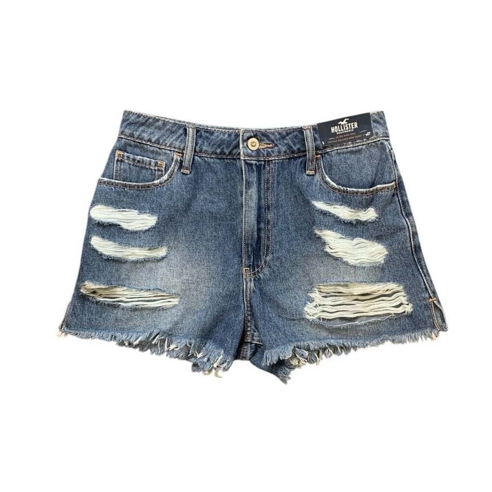Hollister Shorts Womens 5/27 Ultra High Rise Vintage Relaxed Mom Distressed